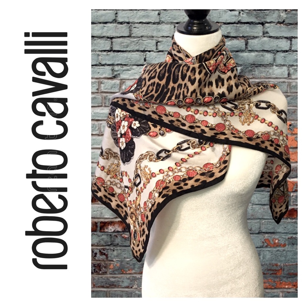 Roberto Cavalli Silk Scarf - Rare Colour Combo